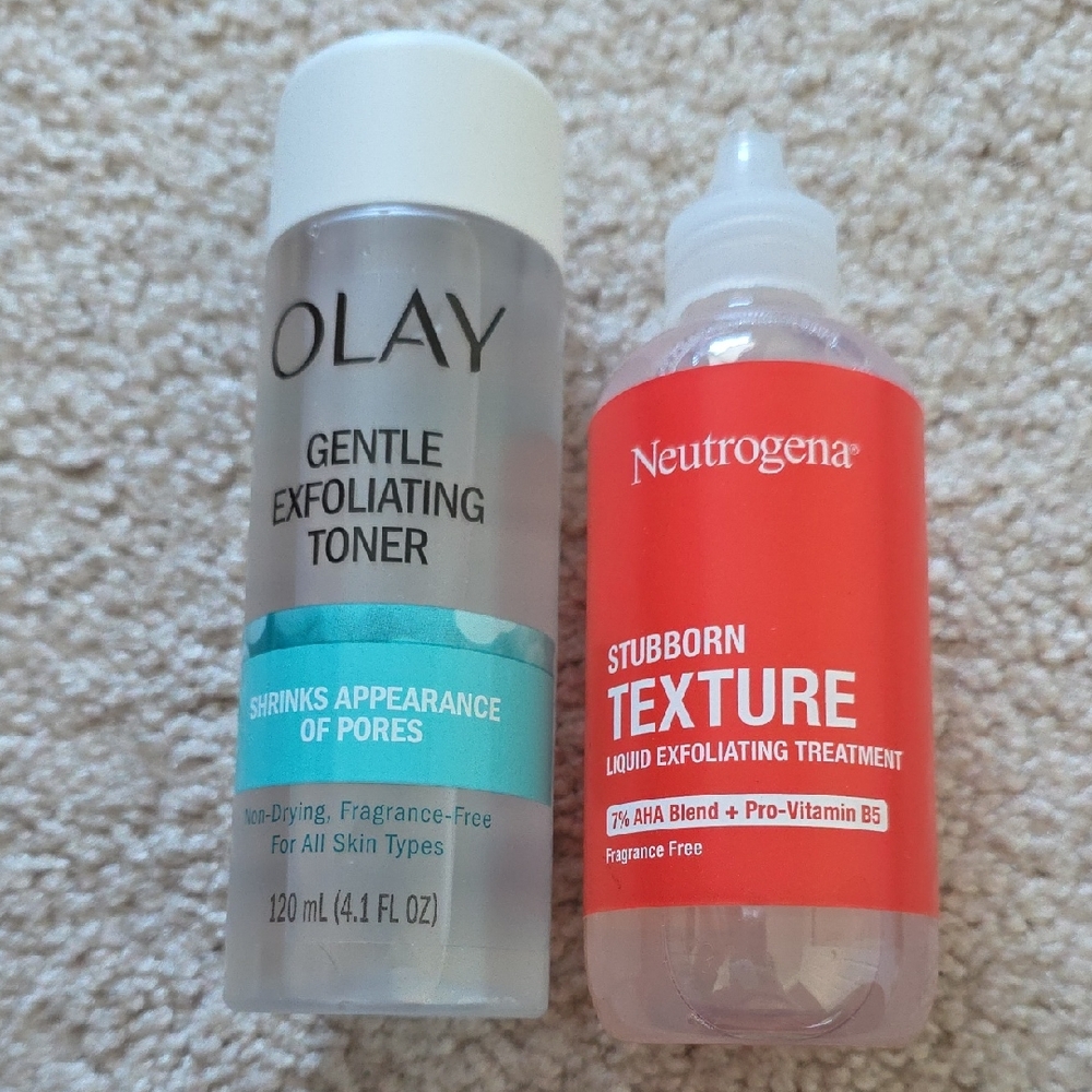 NWT OLAY Gentle Exfoliating Toner & Neutrogena Texture Liquid Exfoliating Toner